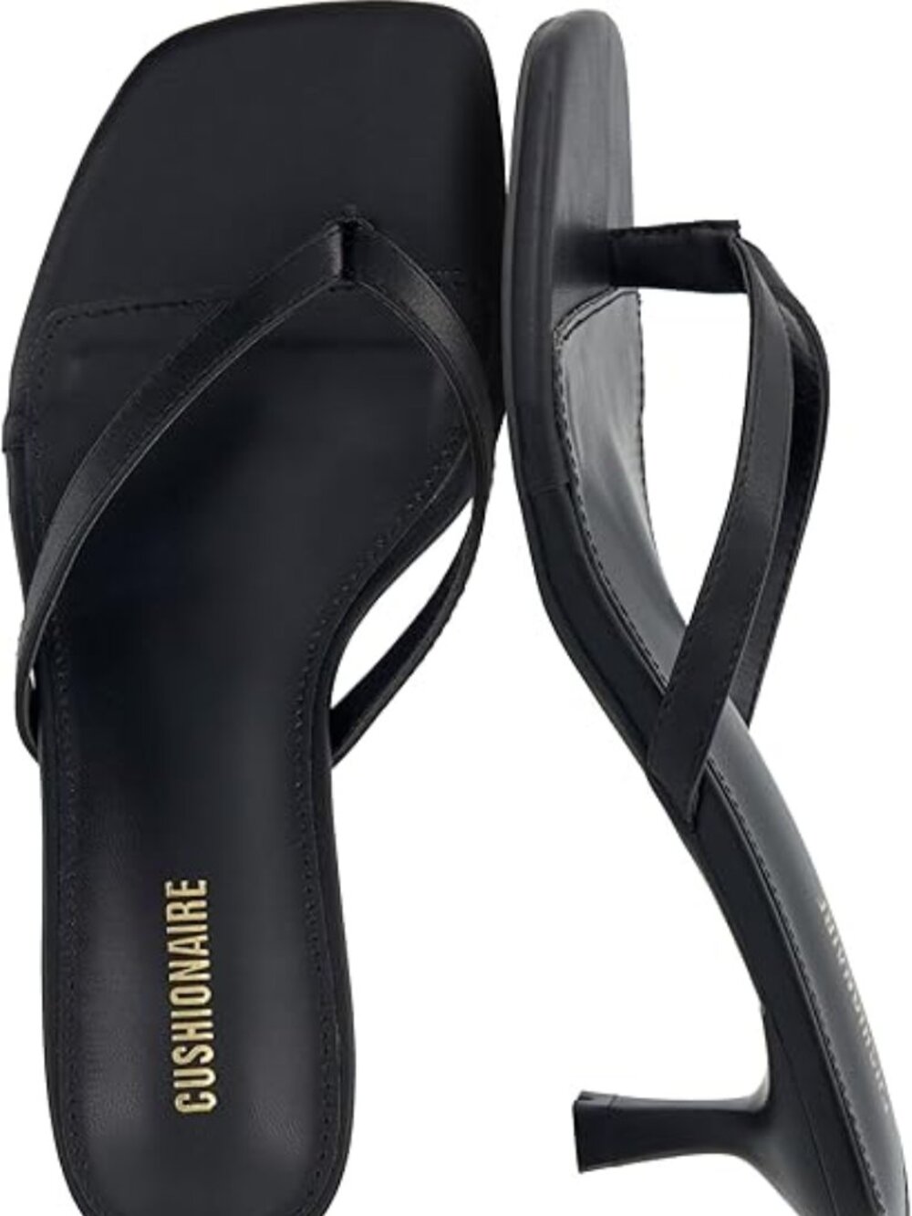 Miami Kitten Heels for Women, Thong Flip Flop Heeled Sandals with Memory Foam, S